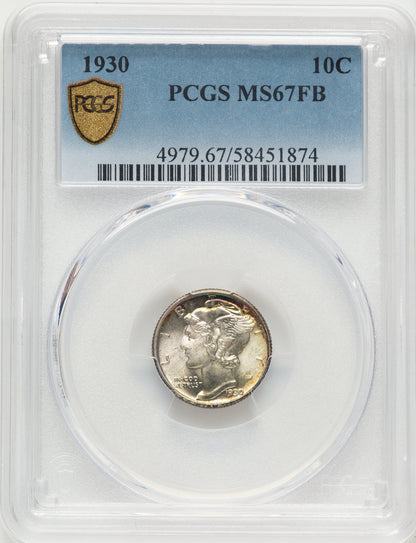 1930 10C FB Mercury Dime PCGS MS67