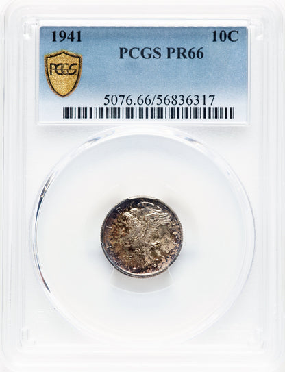 1941 10C Proof Mercury Dime PCGS PR66