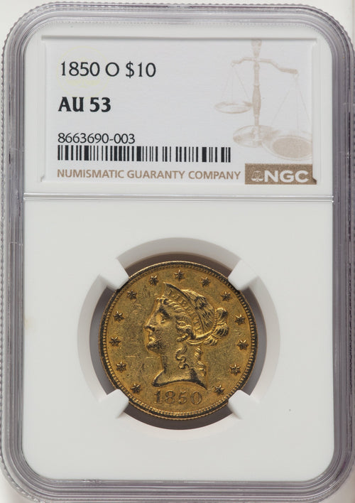 1850-O $10 Liberty Eagle NGC AU53