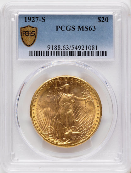 1927-S $20 Saint-Gaudens Double Eagle PCGS MS63