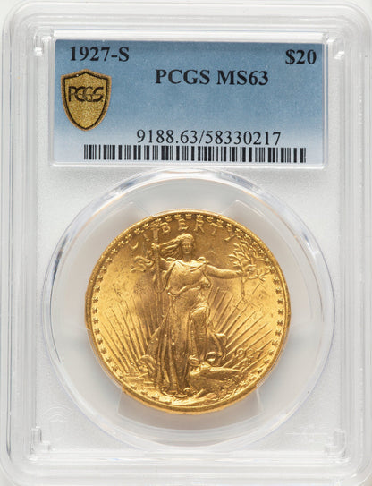 1927-S $20 Saint-Gaudens Double Eagle PCGS MS63