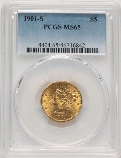 1901-S $5 Liberty Half Eagle PCGS MS65