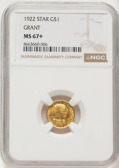 1922 G$1 Grant With Star Commemorative Gold NGC MS67+