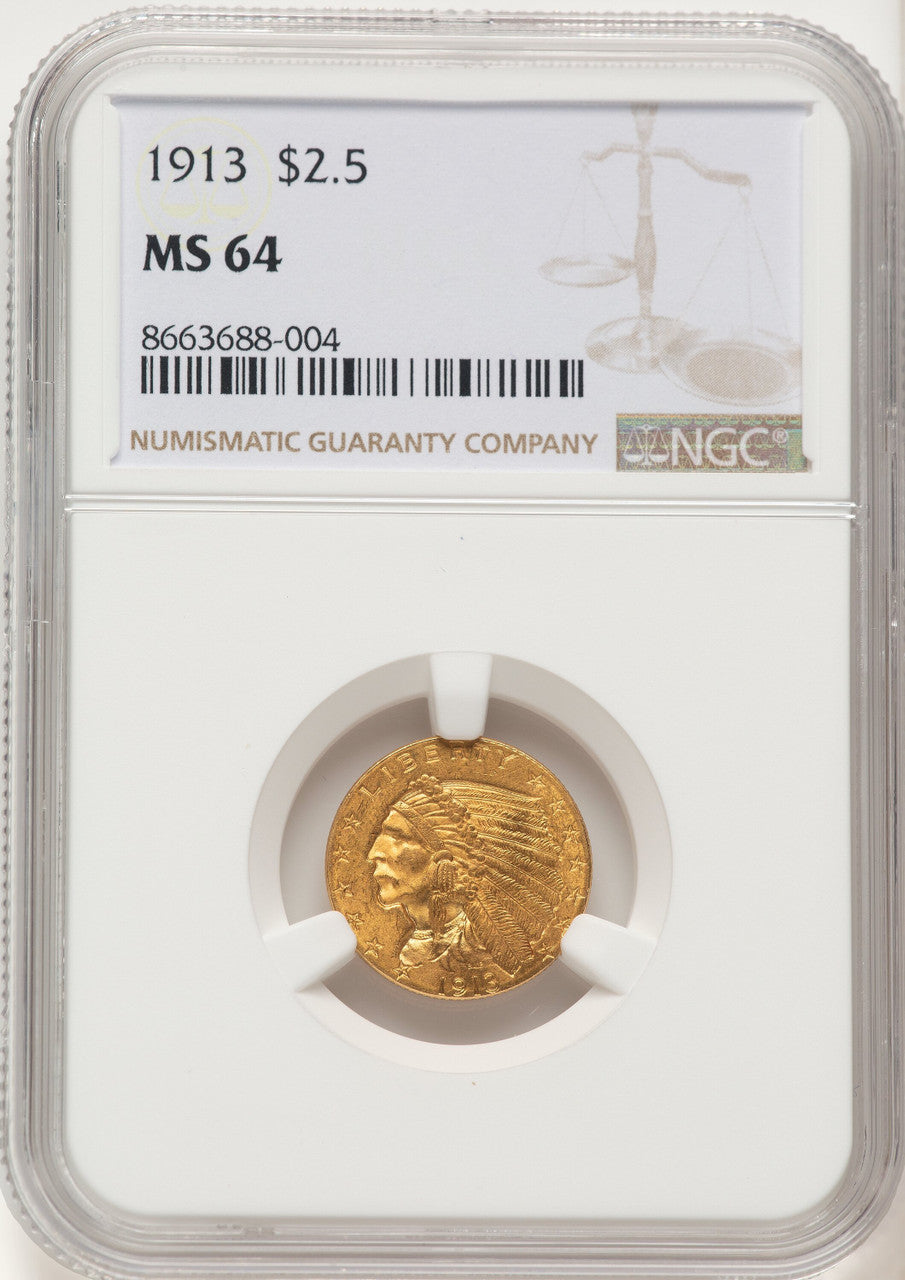 1913 $2.50 Indian Quarter Eagle NGC MS64
