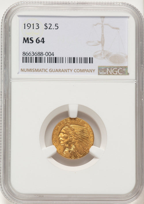 1913 $2.50 Indian Quarter Eagle NGC MS64