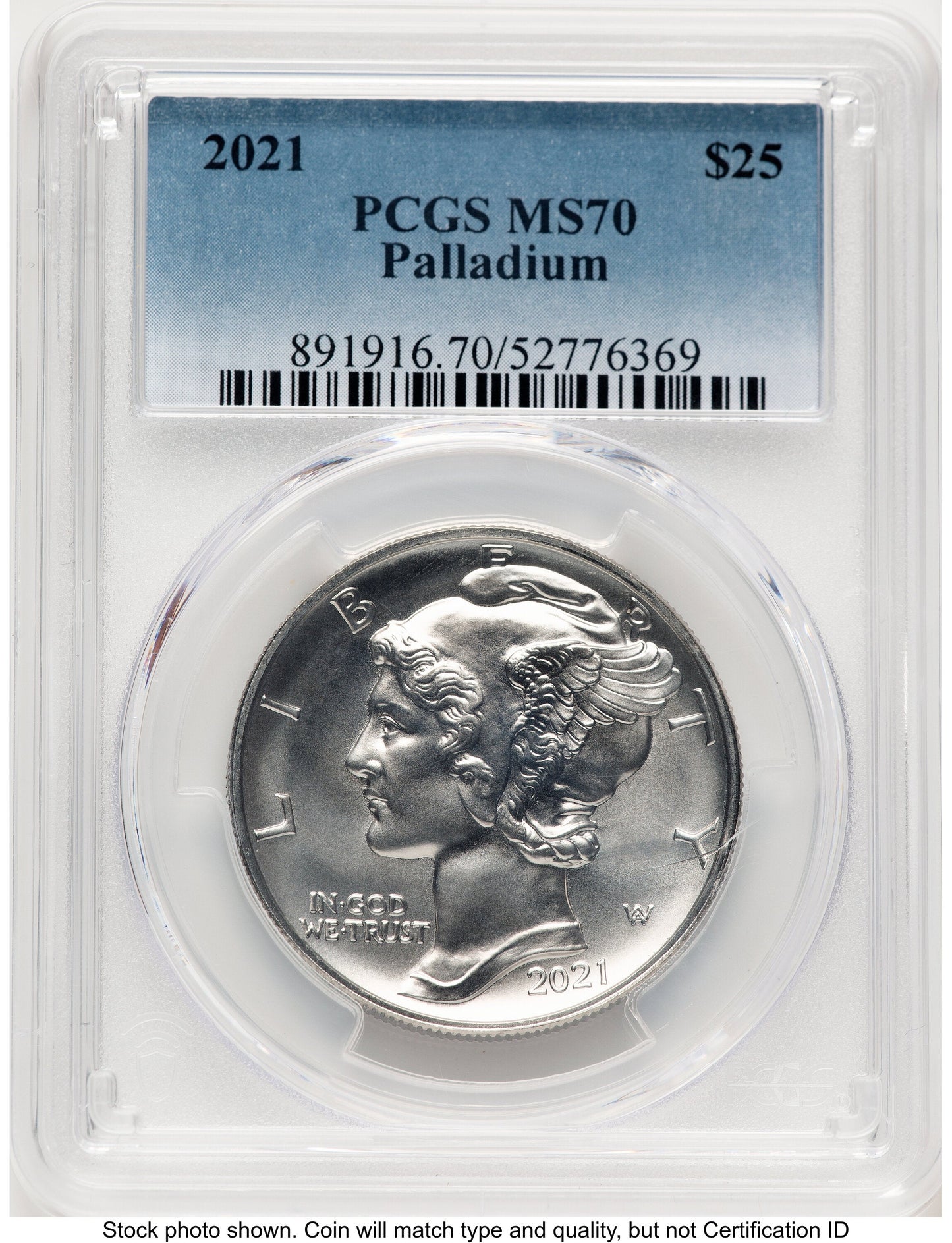 2021 Palladium Eagle 1 oz Blue Gradient PCGS MS70