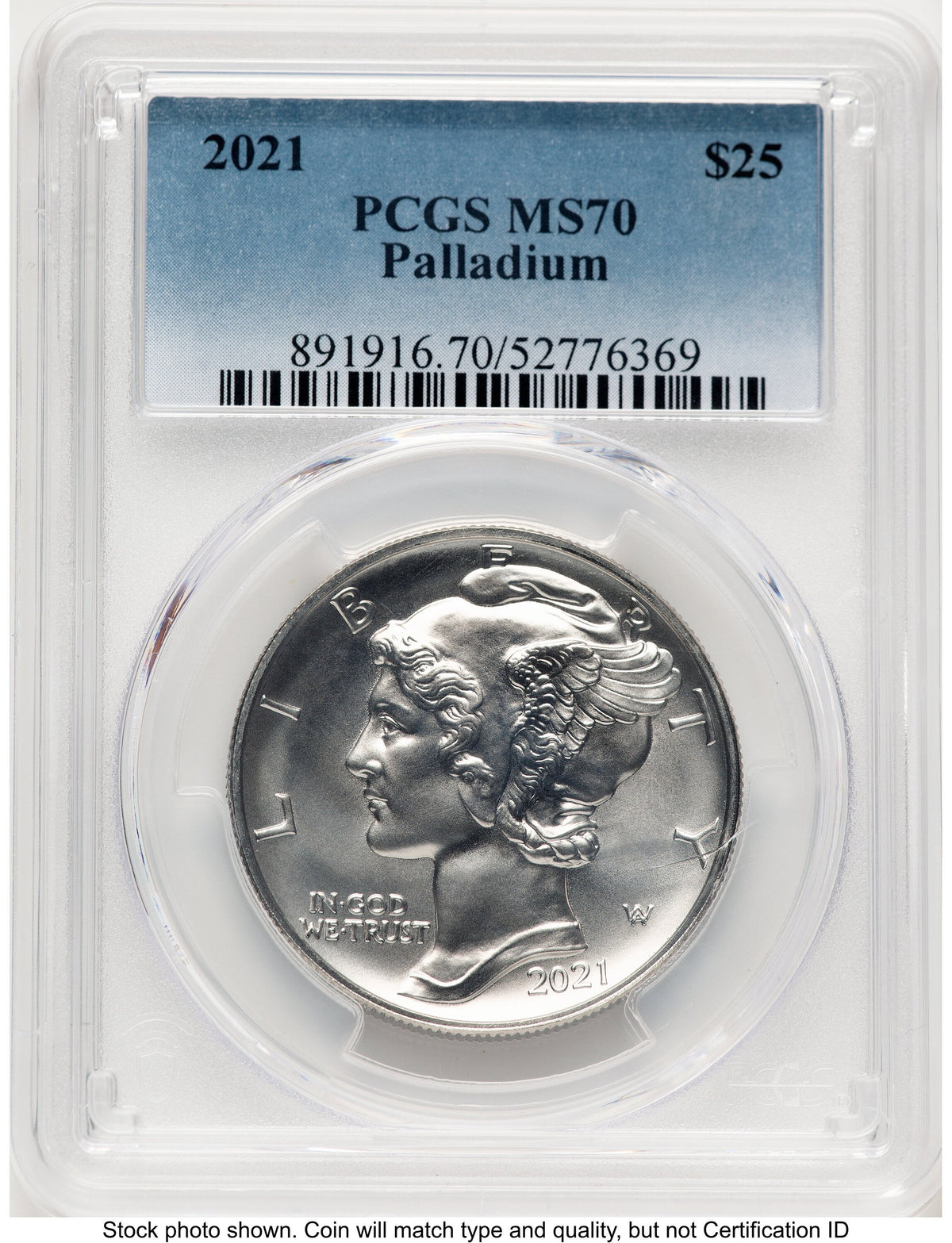 2021 Palladium Eagle 1 oz Blue Gradient PCGS MS70