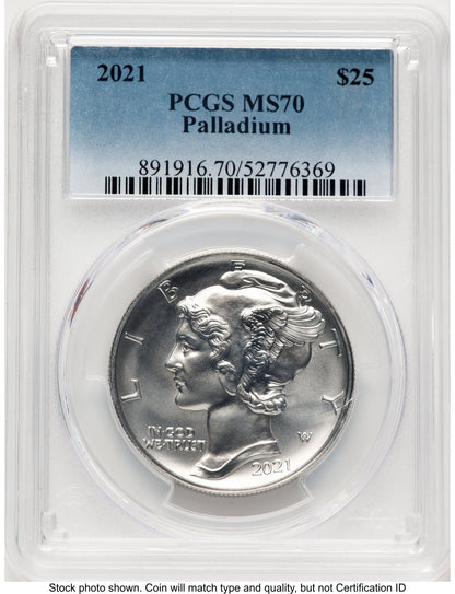 2021 Palladium Eagle 1 oz Blue Gradient PCGS MS70