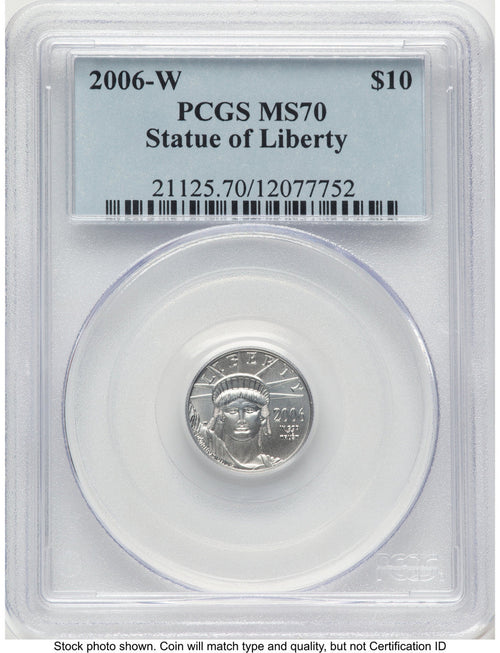2006-W Burnished Platinum Eagle 1/10 oz Blue Label PCGS MS70