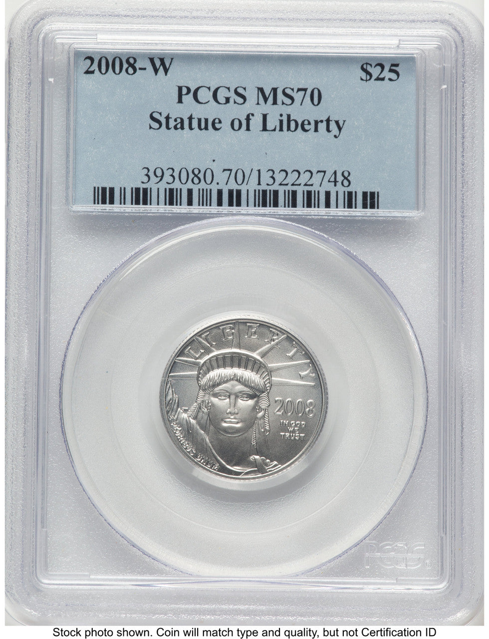 2008-W Burnished Platinum Eagle 1/4 oz Blue Label PCGS MS70