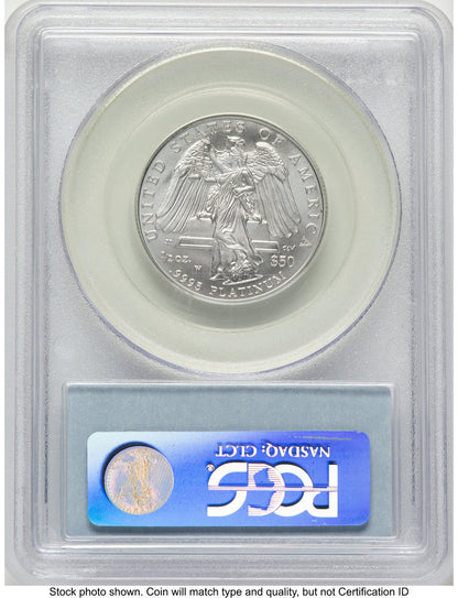 2008-W Burnished Platinum Eagle 1/2 oz Blue Label PCGS MS70