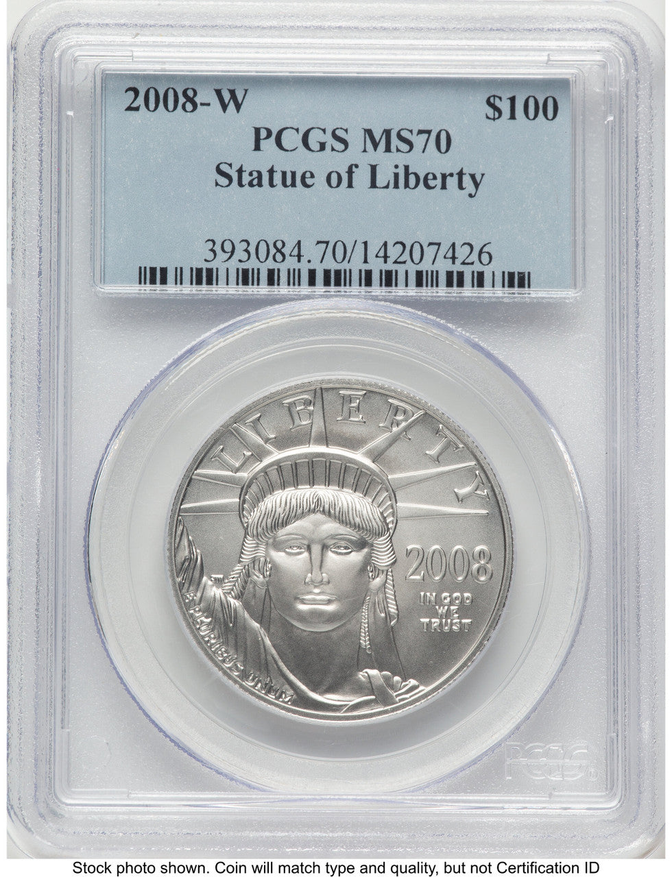 2008-W Burnished Platinum Eagle 1 oz Blue Label PCGS MS70