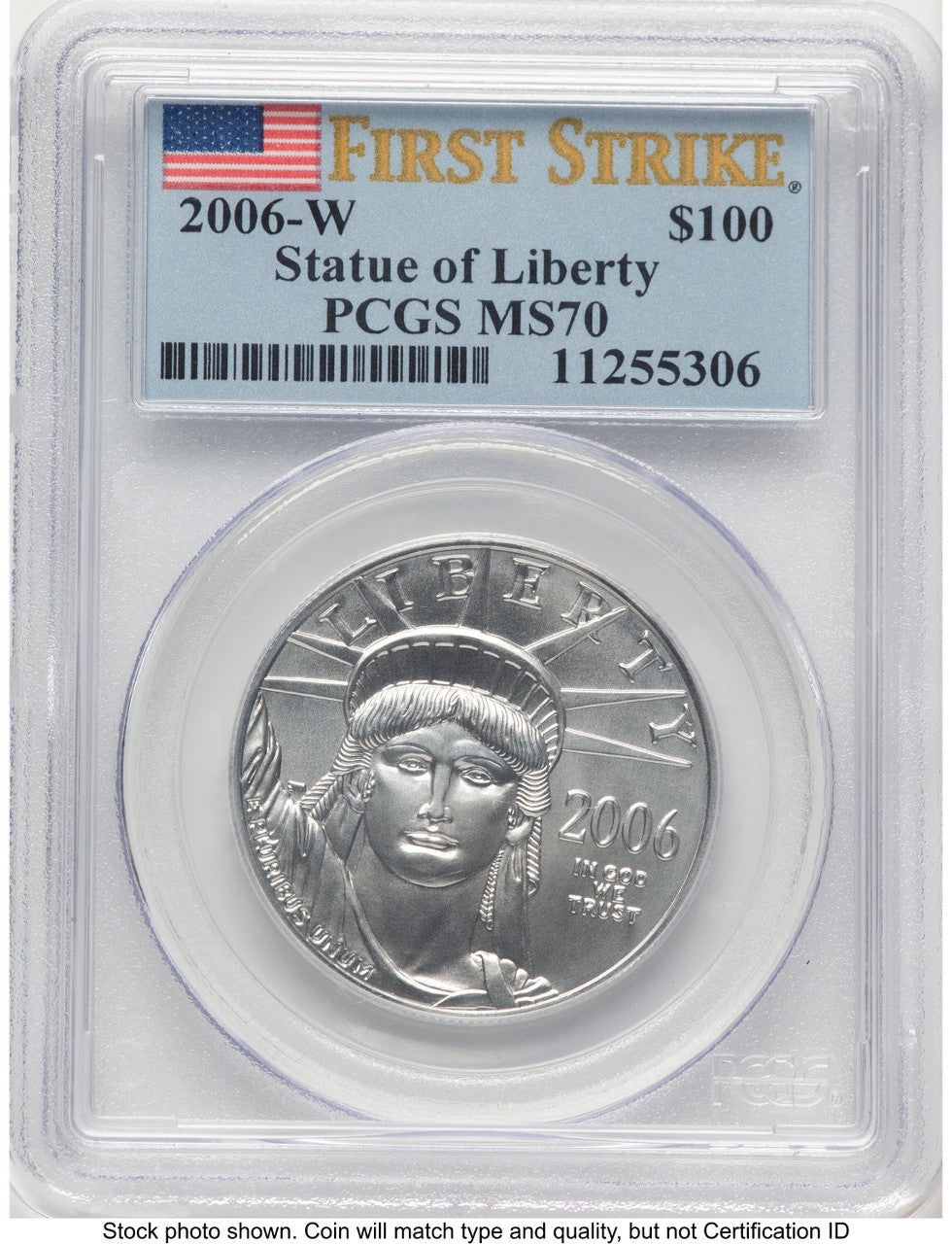 2006-W Burnished Platinum Eagle 1 oz FS Flag PCGS MS70