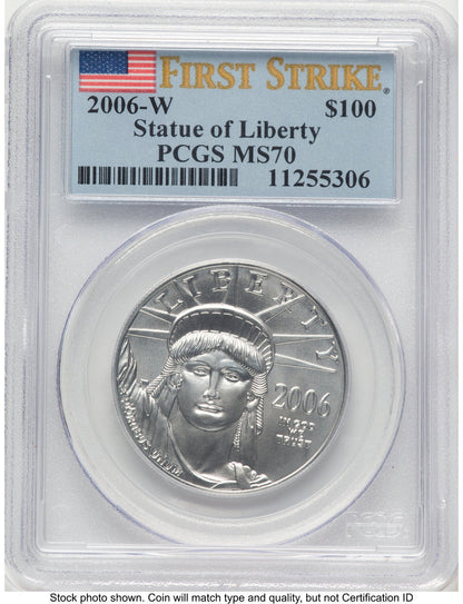 2006-W Burnished Platinum Eagle 1 oz FS Flag PCGS MS70