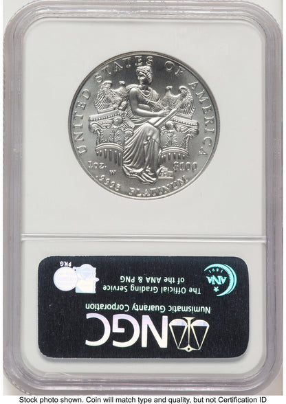 2006-W Burnished Platinum Eagle 1 oz ER Blue NGC MS70