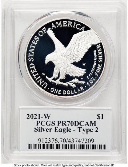 2021-W TY2 Proof Silver Eagle 1 oz TD Rogers PCGS PR70