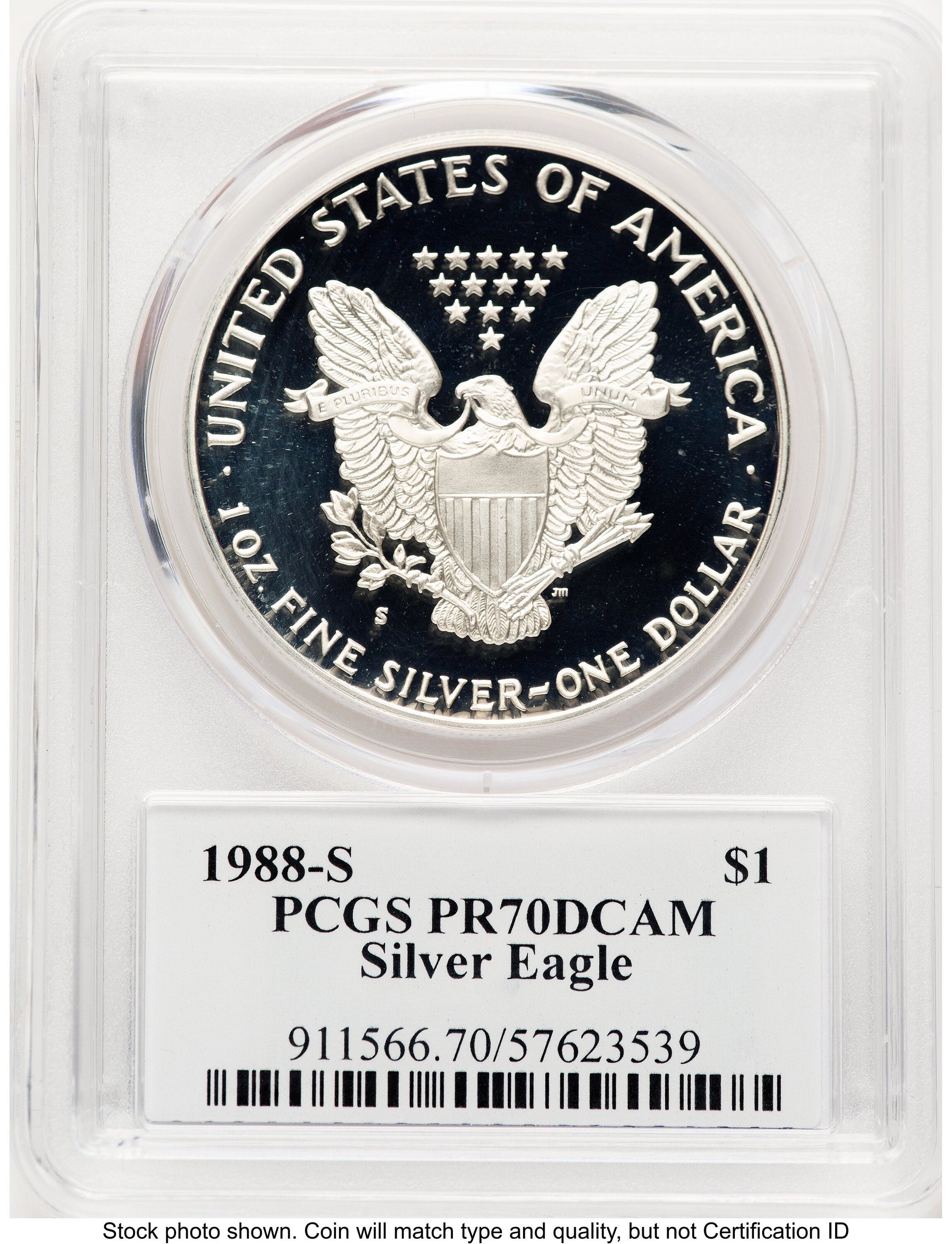 1988-S Proof Silver Eagle 1 oz TD Rogers PCGS PR70