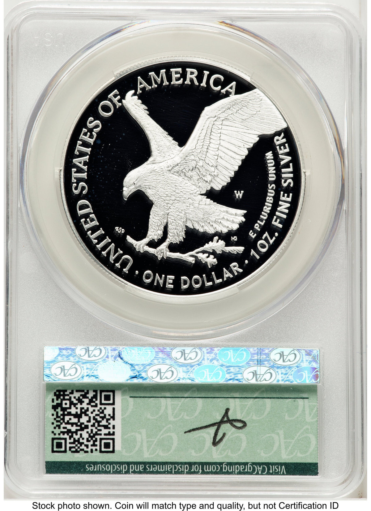 2025-W Proof Silver Eagle Privy Laser Engraved 1 oz First Day of Delivery Louis Palafoutas CACG PR70