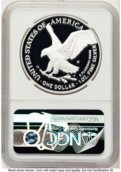 2025-W Proof Silver Eagle Privy Laser Engraved 1 oz FDI Jeff Garrett Red Book NGC PF70