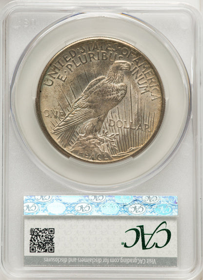 1921 Peace Dollar CACG MS64