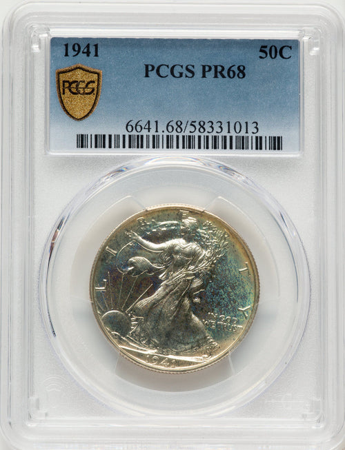 1941 50C Proof Walking Liberty Half Dollar PCGS PR68