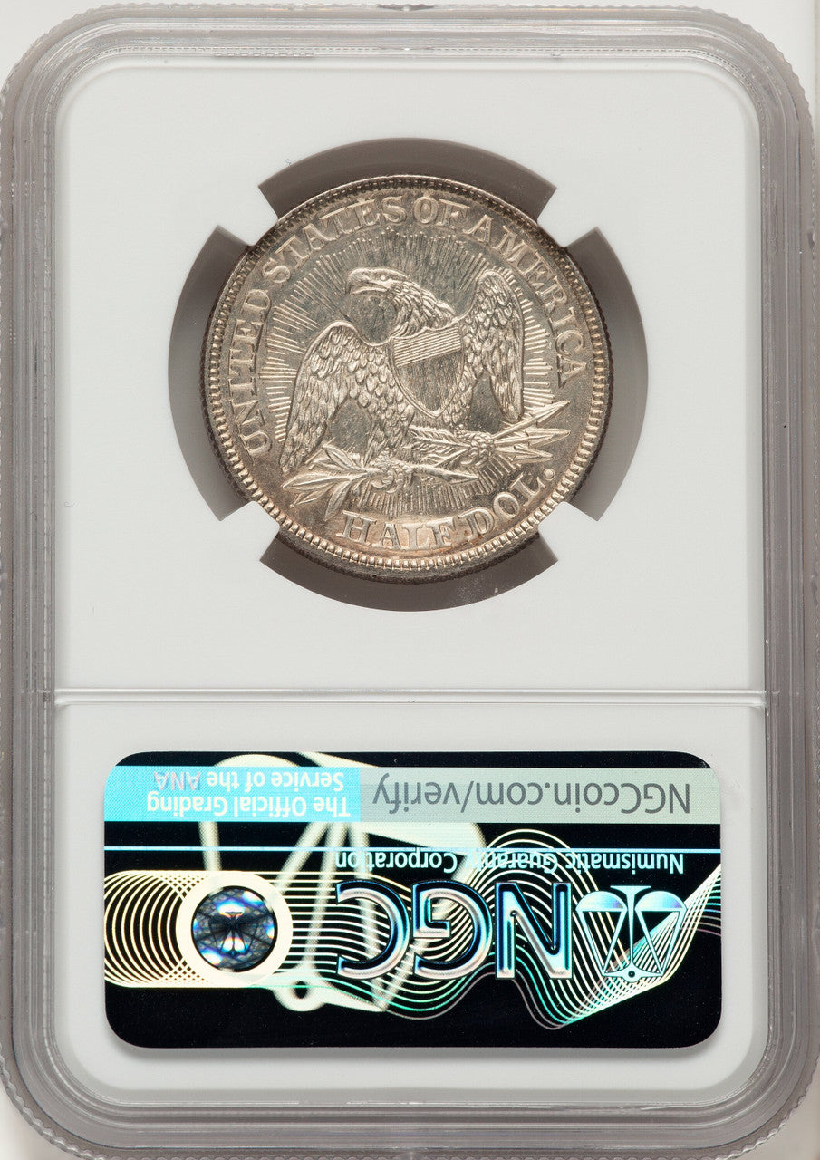 1853 50C Arrow and Rays Seated Half Dollar NGC MS66