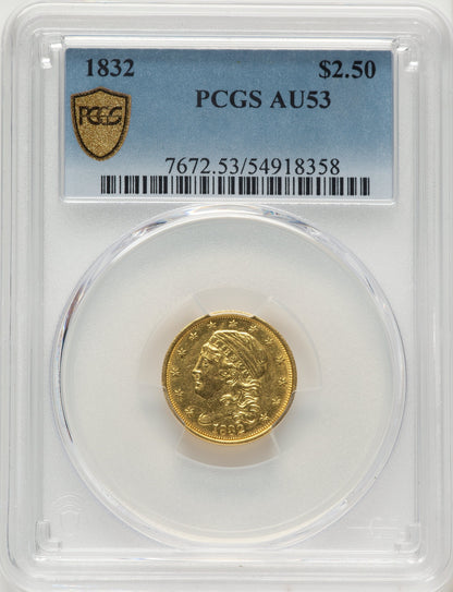 1832 $2.50 Early Quarter Eagle PCGS AU53