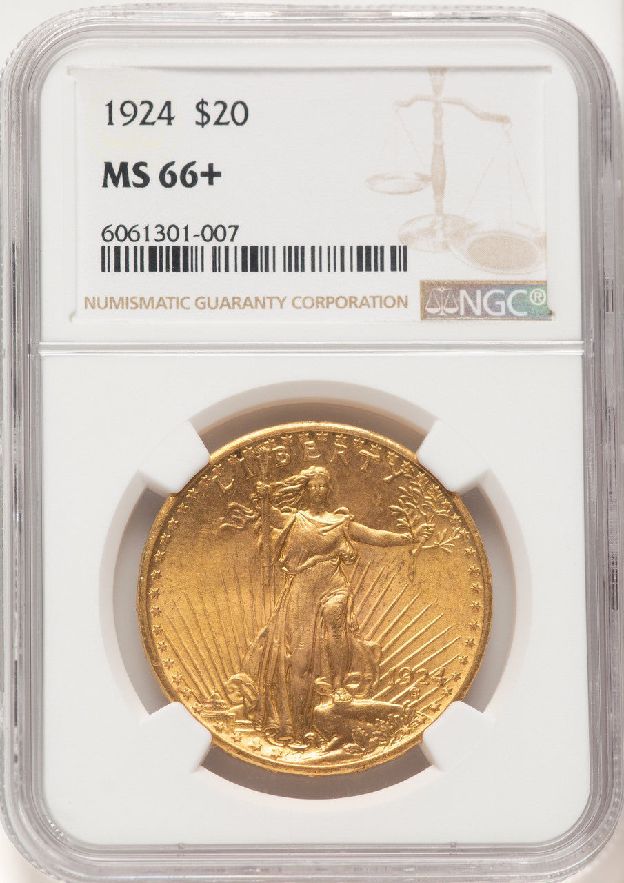 1924 $20 Saint Saint-Gaudens Double Eagle NGC MS66+