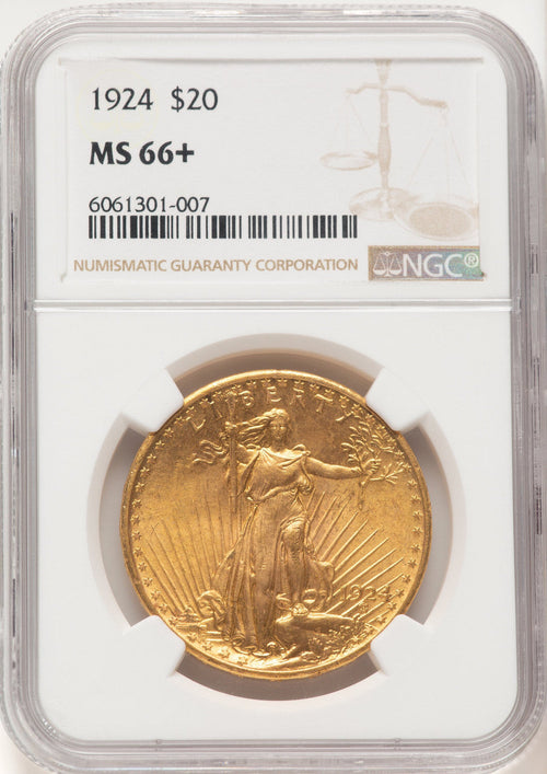 1924 $20 Saint Saint-Gaudens Double Eagle NGC MS66+