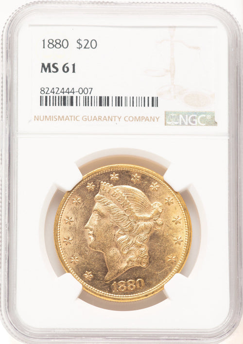 1880 $20 Liberty Double Eagle NGC MS61 (781342011)