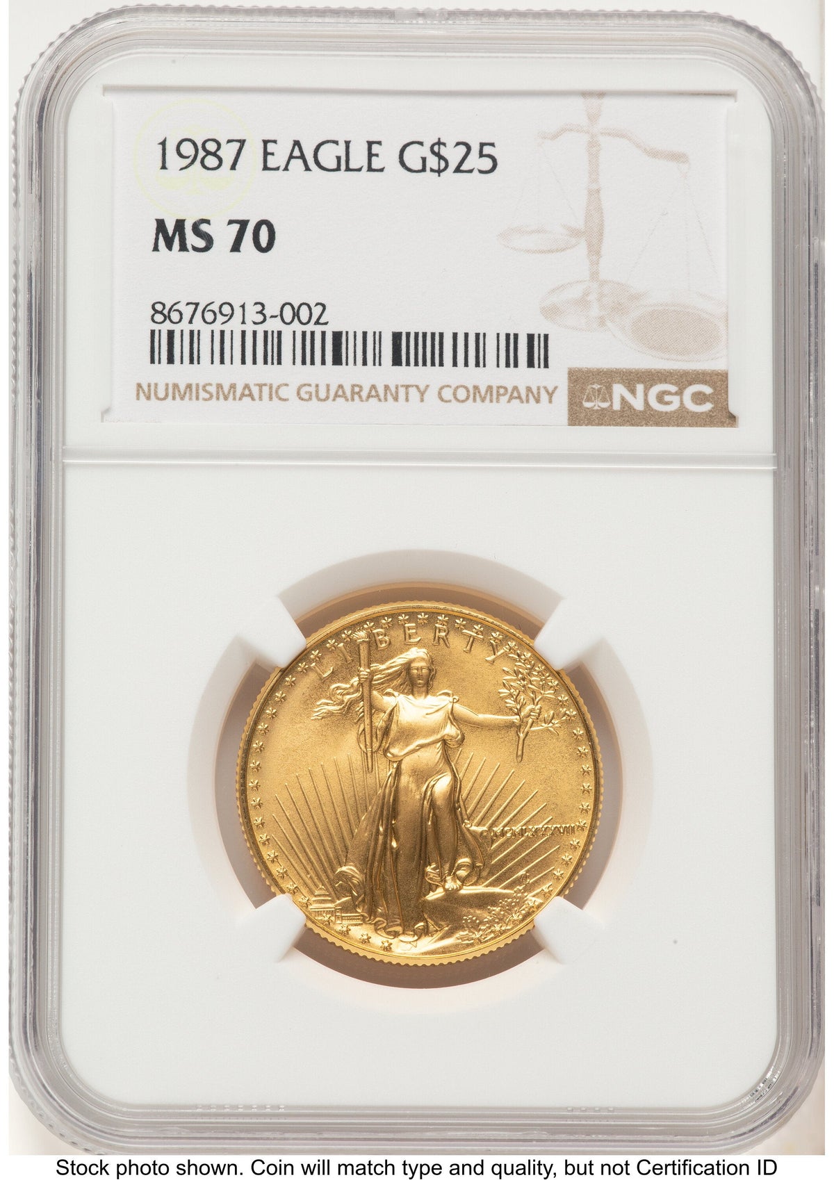 1987 Gold Eagle 1/2 oz Brown Label NGC MS70