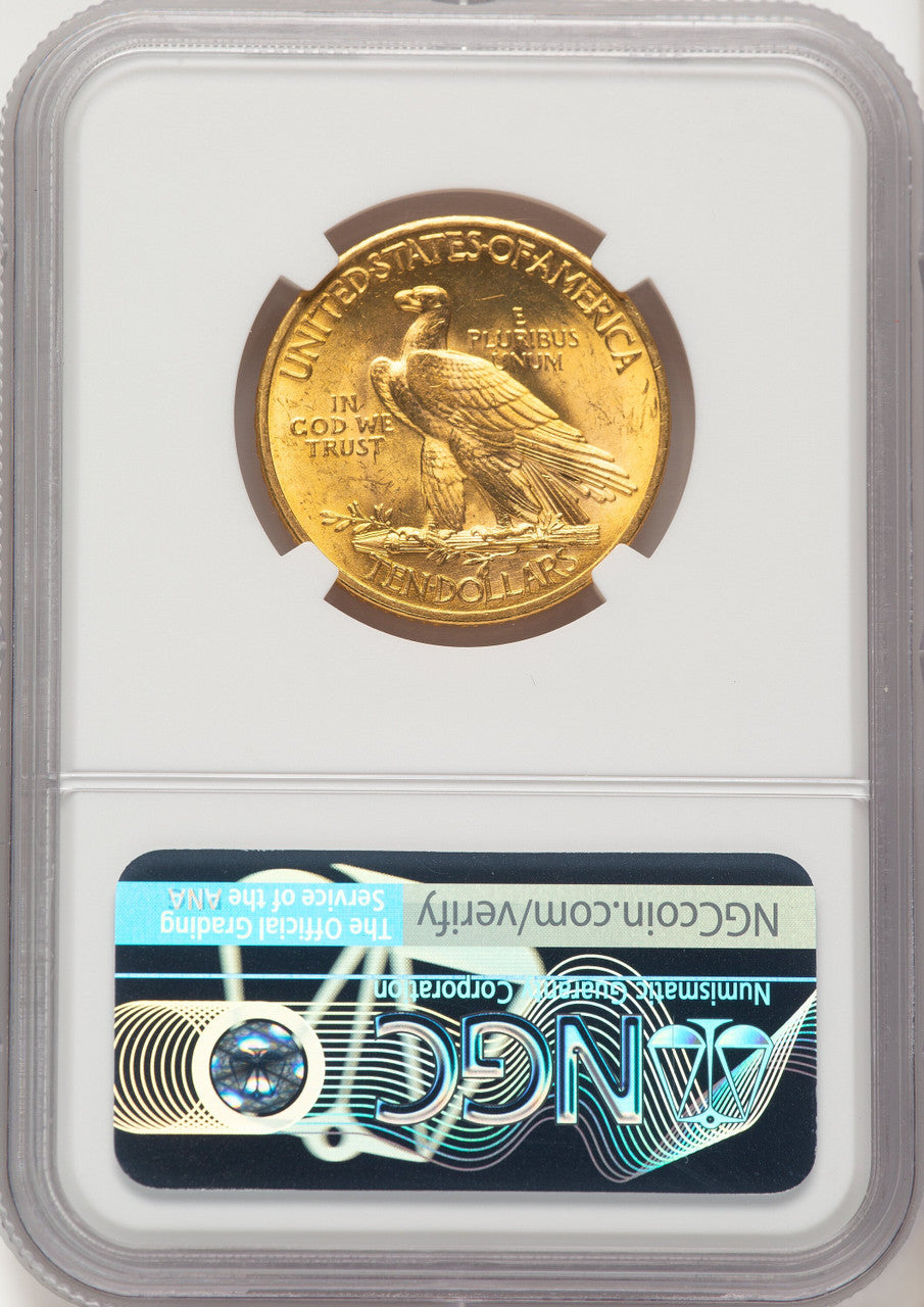 1932 $10 CAC Brown Label Indian Eagle NGC MS64