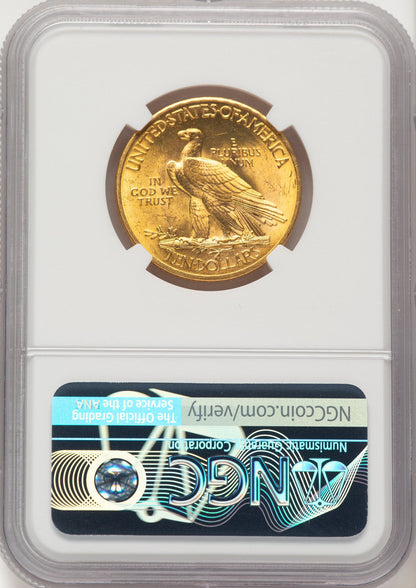 1932 $10 CAC Brown Label Indian Eagle NGC MS64