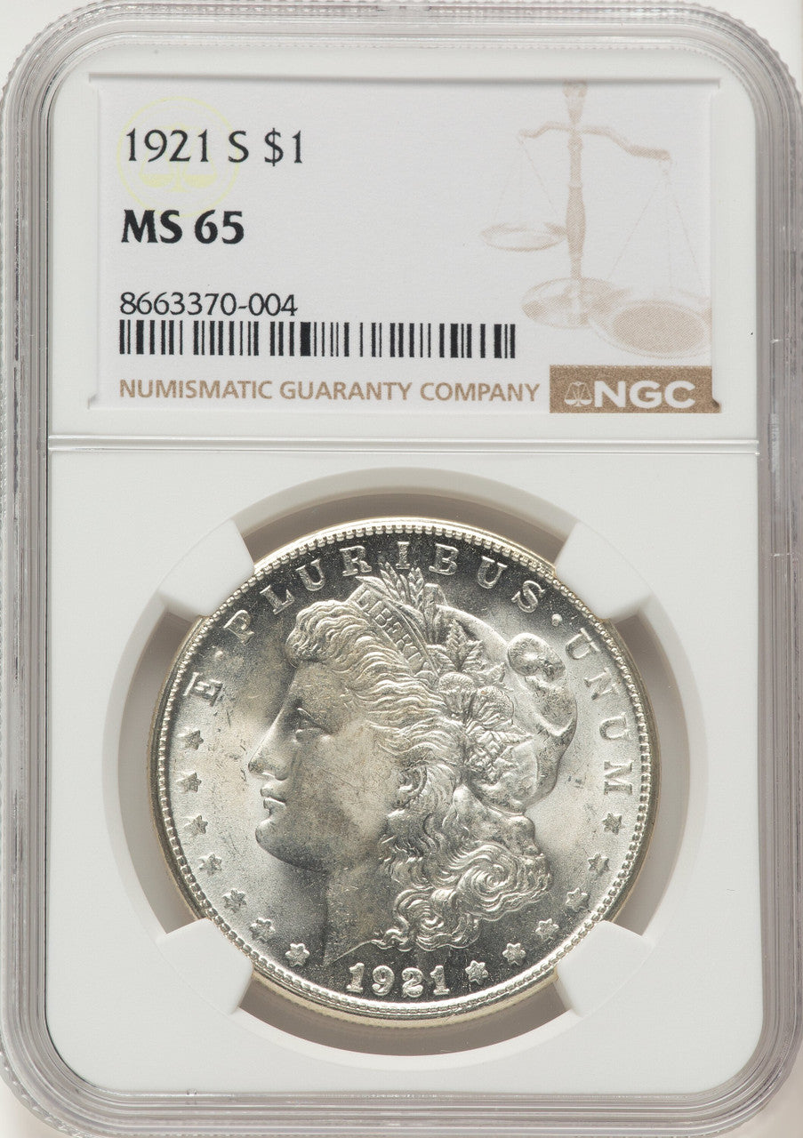 1921-S Morgan Dollar NGC MS65