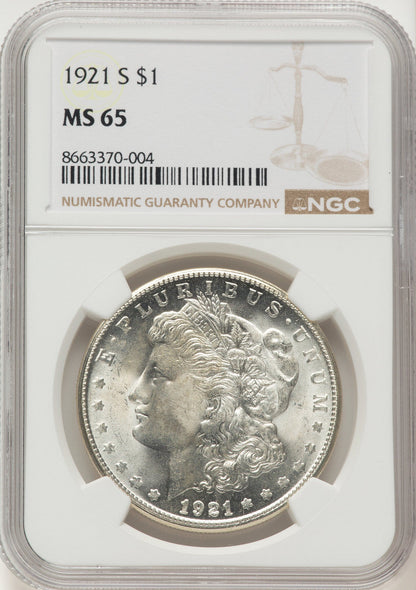 1921-S Morgan Dollar NGC MS65
