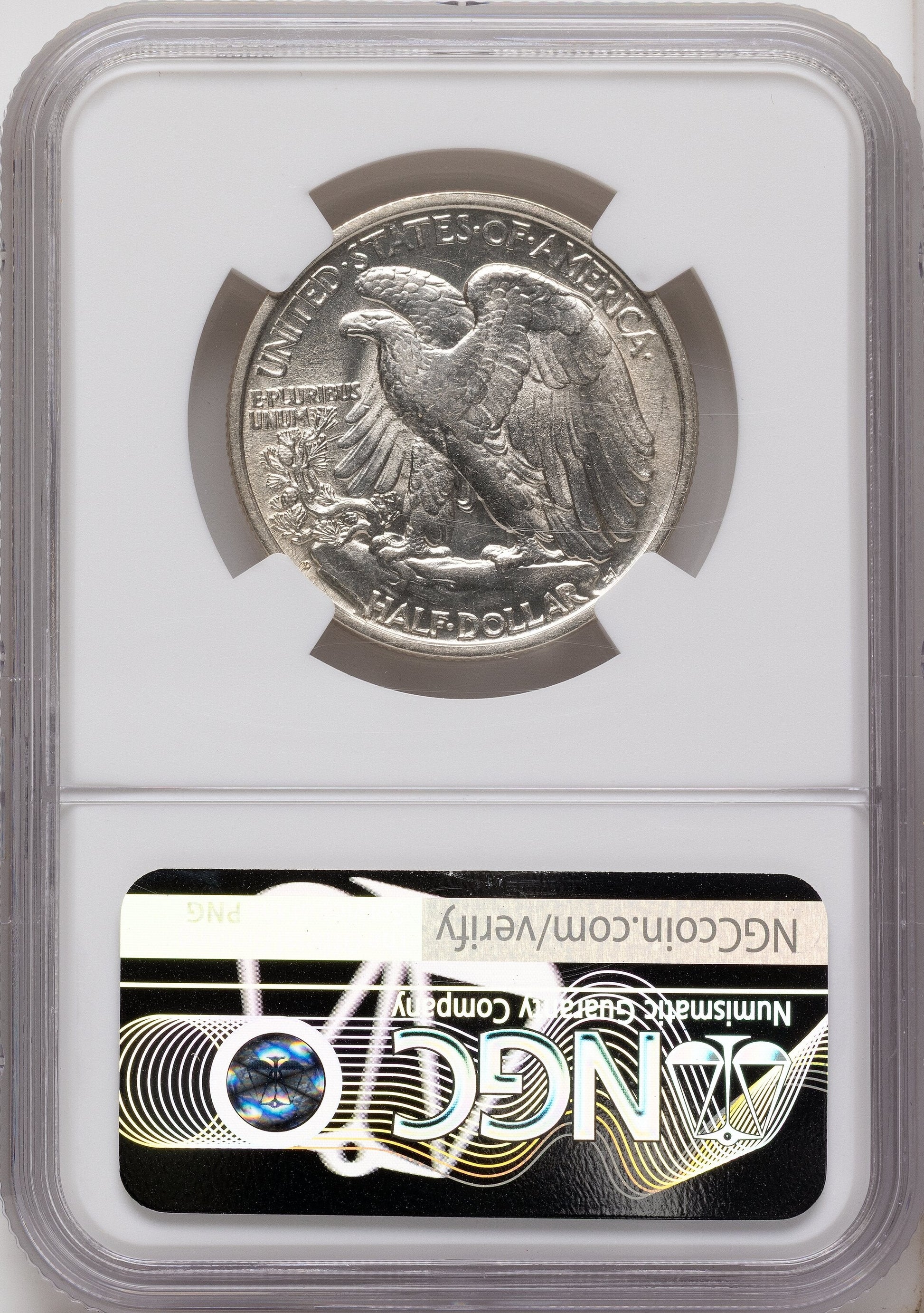 1918-D 50C Walking Liberty Half Dollar NGC AU58