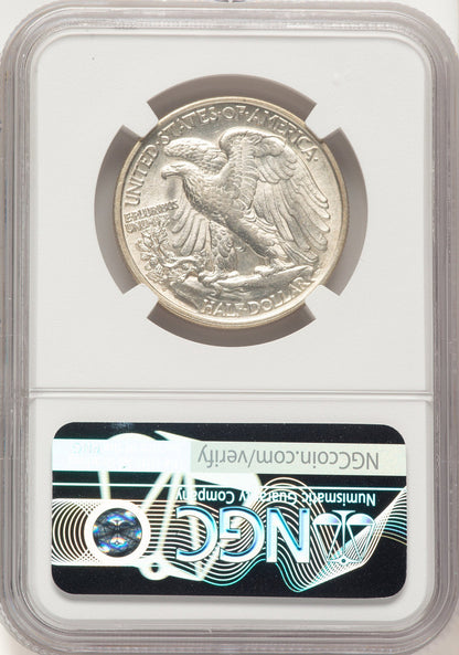 1919-D 50C Walking Liberty Half Dollar NGC AU58