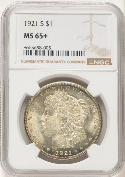 1921-S Morgan Dollar NGC MS65+