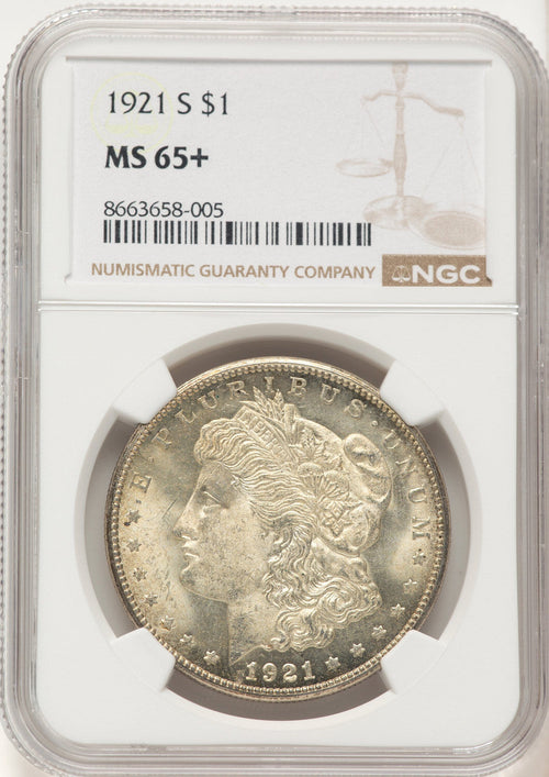 1921-S Morgan Dollar NGC MS65+