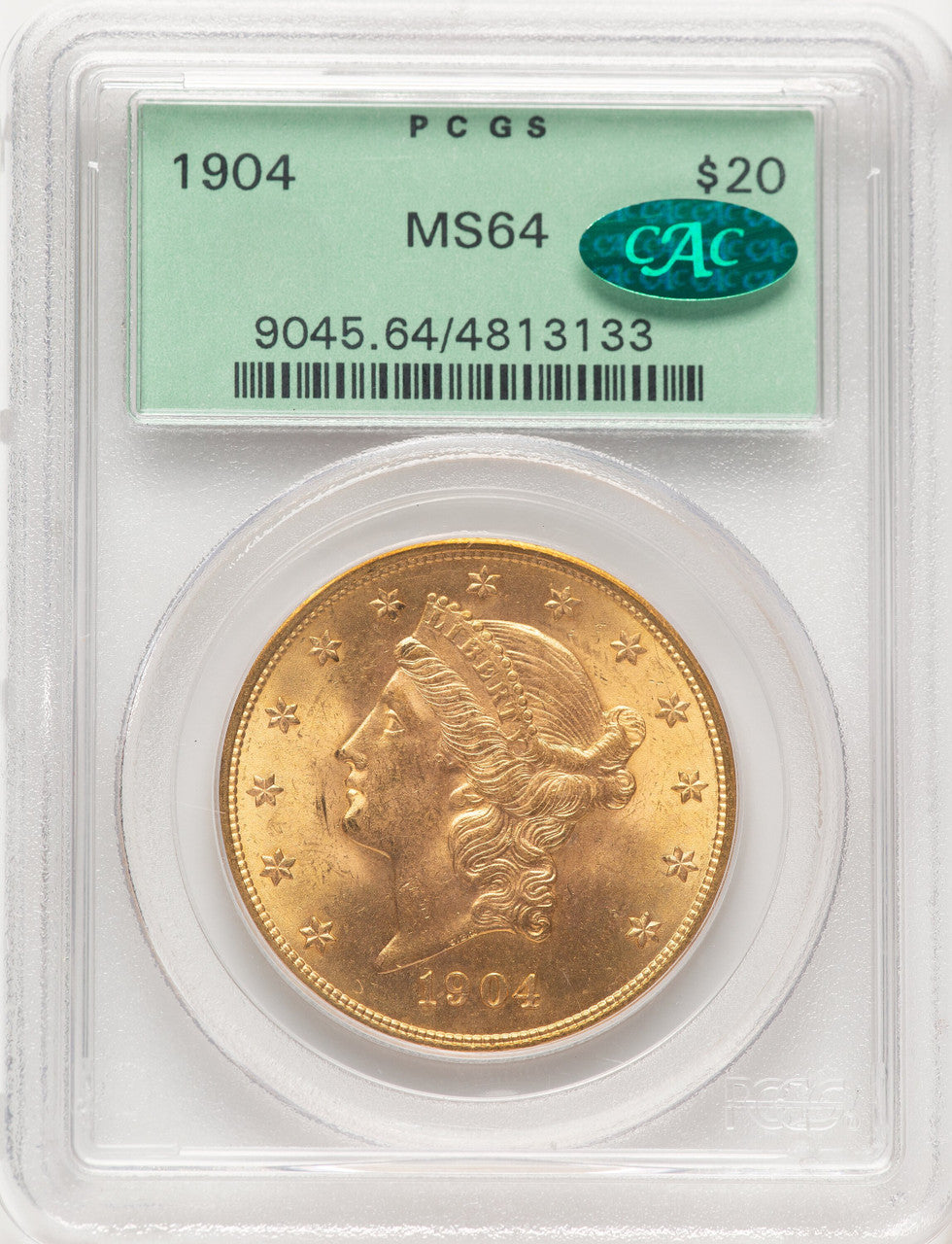1904 $20 Liberty CAC Liberty Double Eagle PCGS MS64
