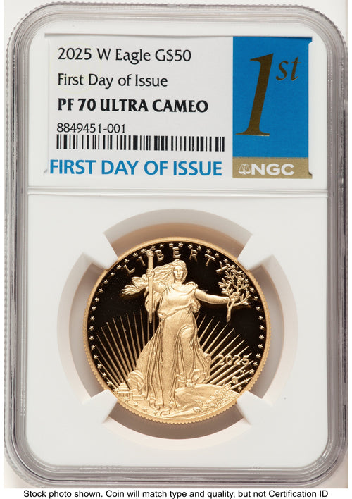 2025-W Proof Gold Eagle 1 oz FDI 1ST NGC PF70