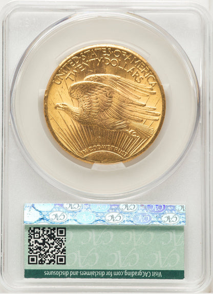 1927 $20 CAC Saint-Gaudens Double Eagle CACG MS62