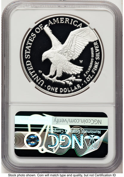 2025-W Proof Silver Eagle Privy U.S. Army 250th Anniversary 1 oz AR Jeff Garrett Red Book NGC PF70