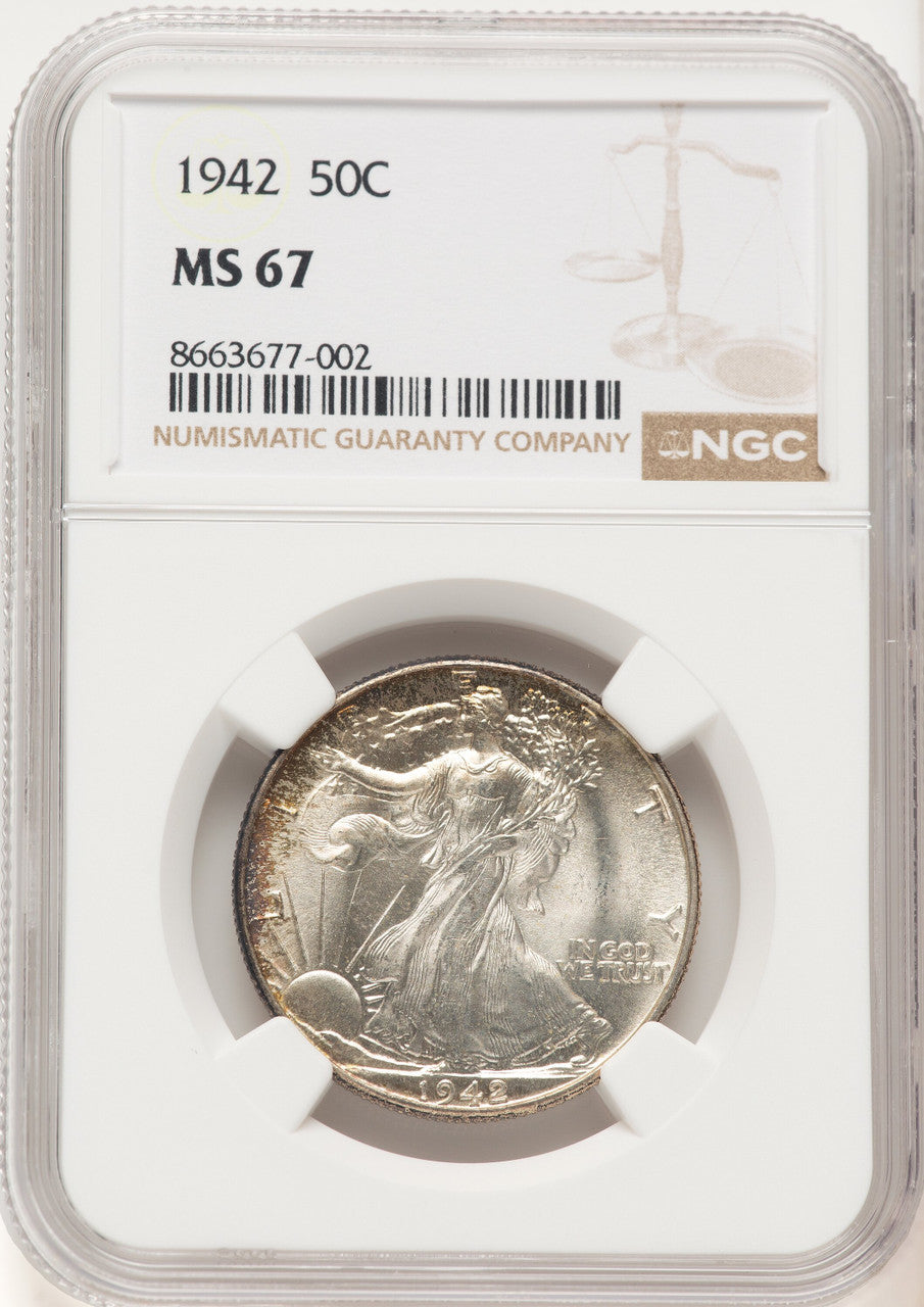 1942 50C Walking Liberty Half Dollar NGC MS67