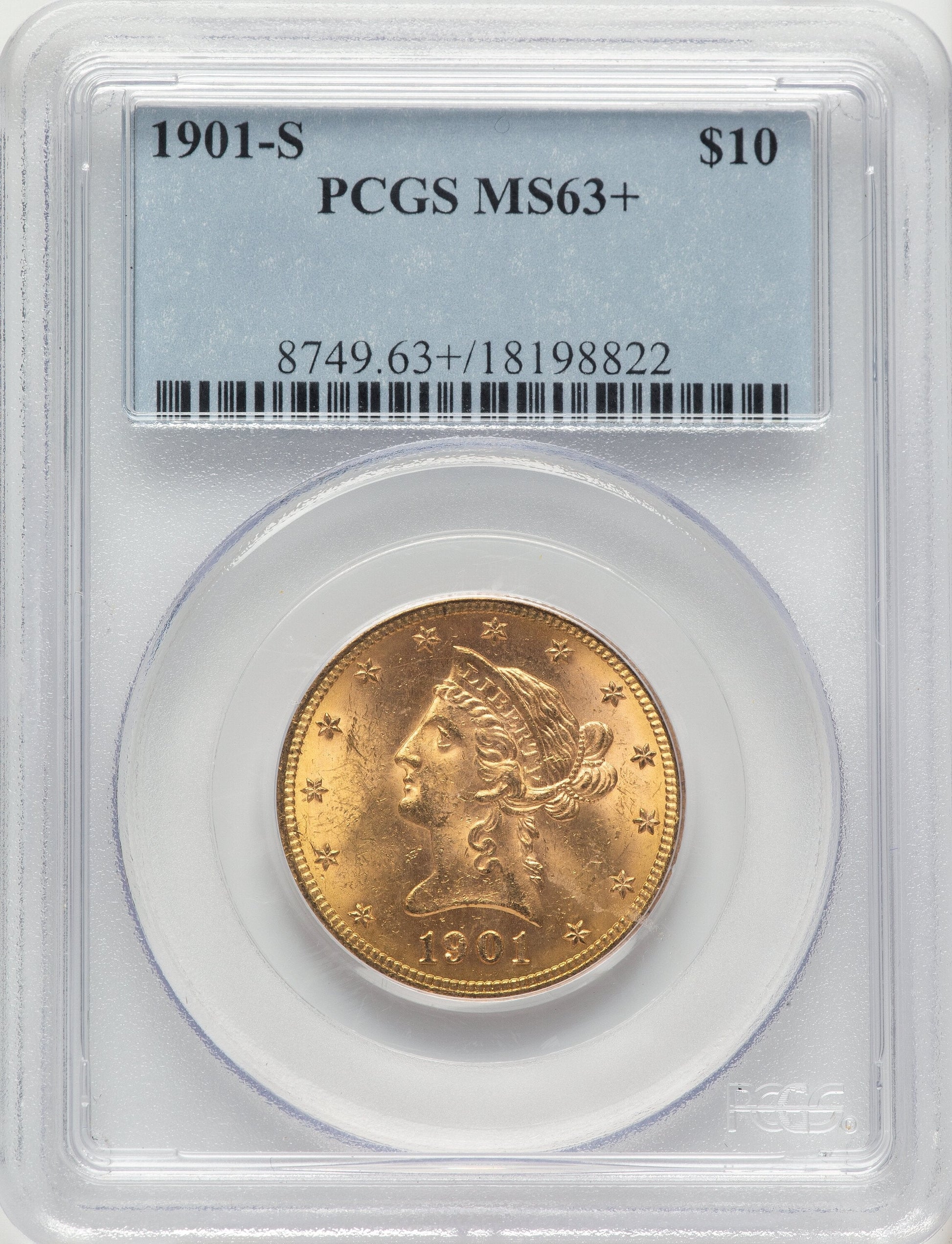 1901-S $10 Liberty Eagle PCGS MS63+
