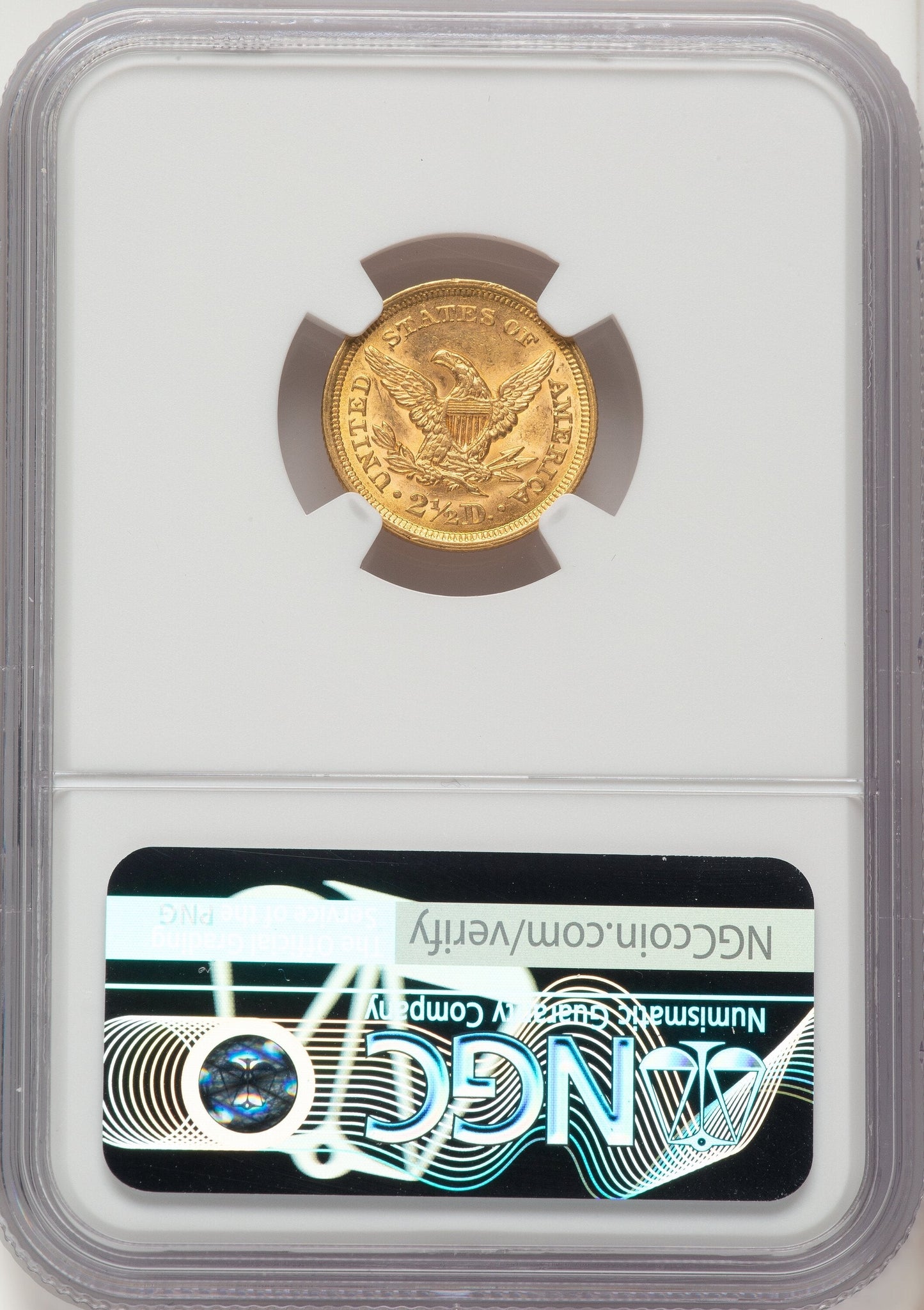 1852 $2.50 Liberty Quarter Eagle NGC MS61