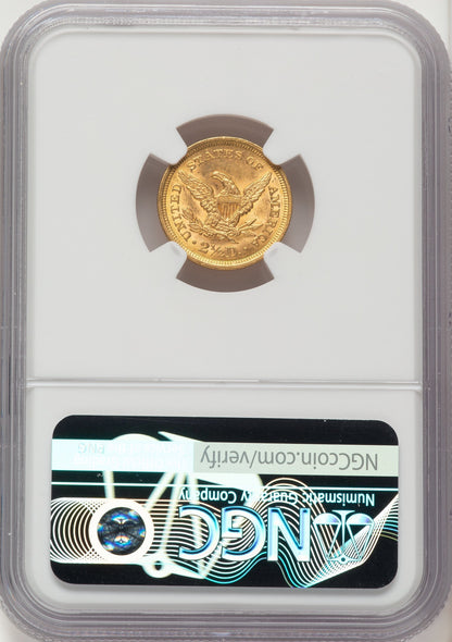 1852 $2.50 Liberty Quarter Eagle NGC MS61