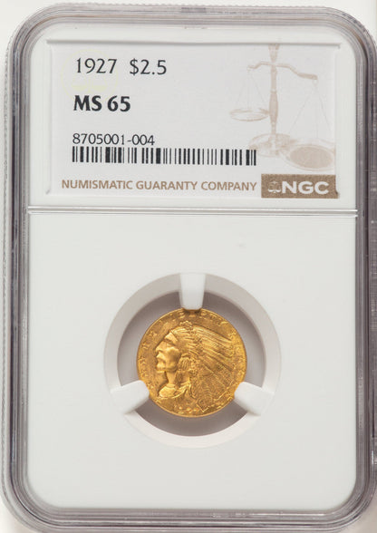 1927 $2.50 Indian Quarter Eagle NGC MS65