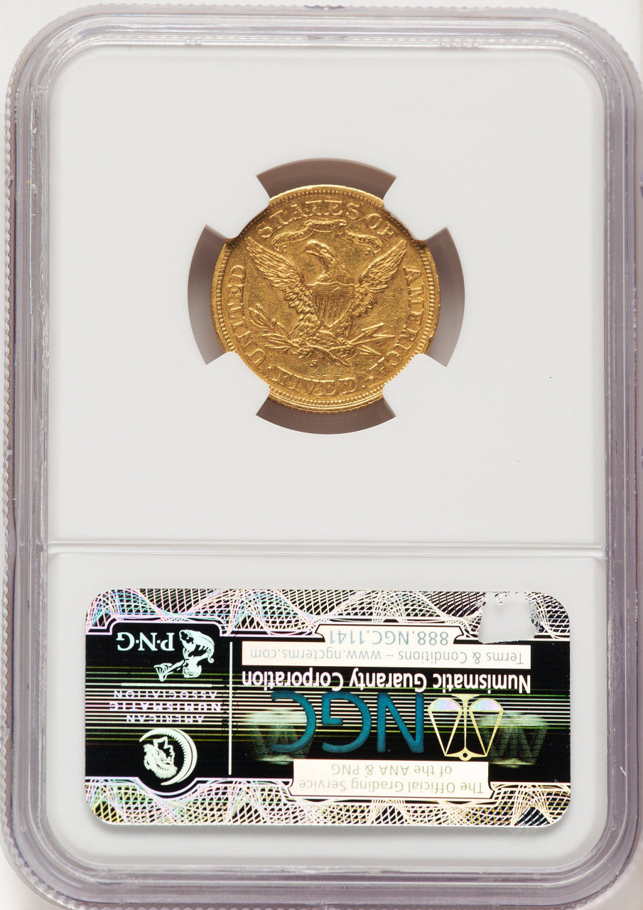 1872-S $5 Liberty Half Eagle NGC AU55