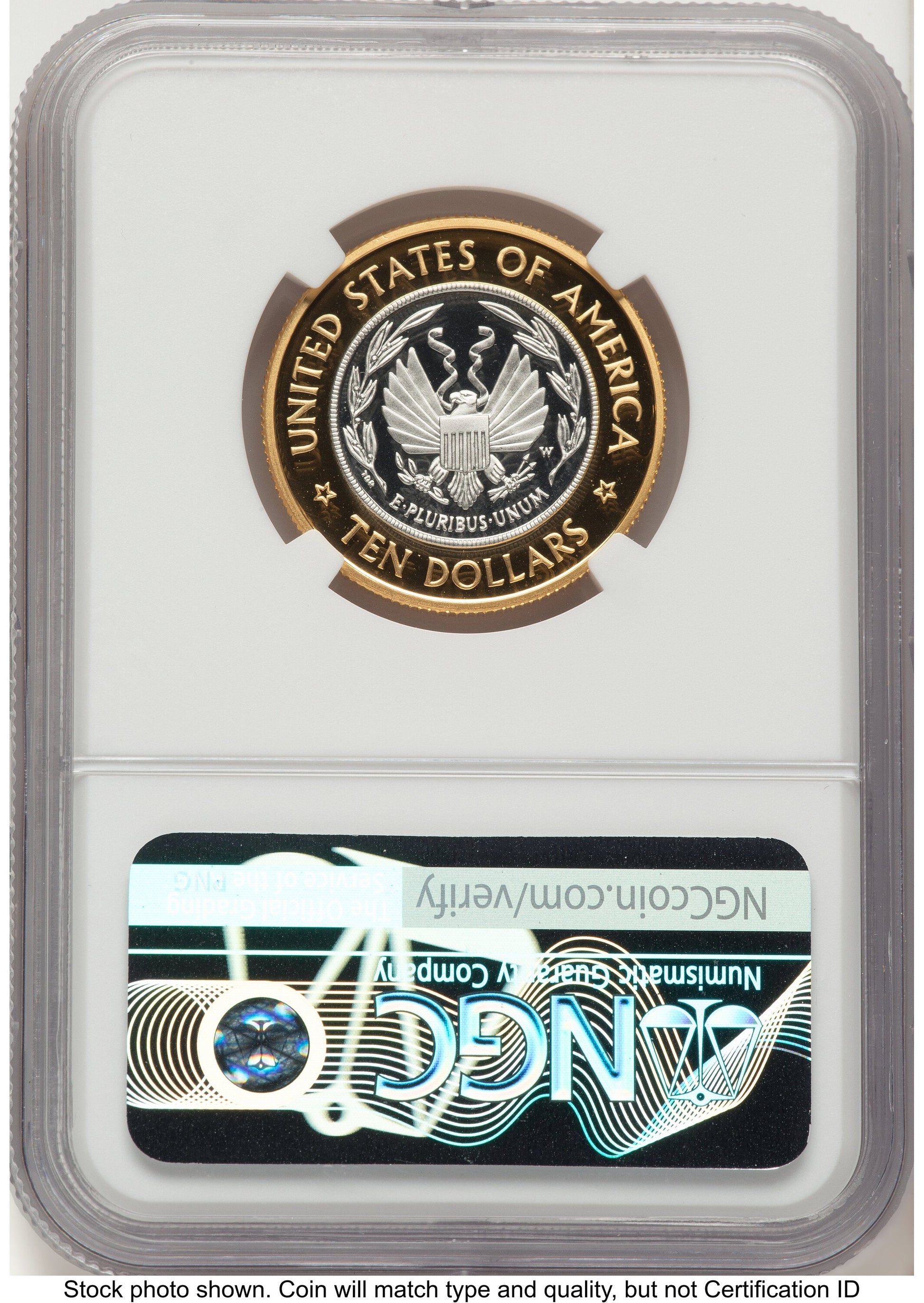 2000-W $10 Library of Congress Bi-Metallic Gold 0.2509 oz and Platinum 0.2509 oz Brown Label Modern Issues NGC MS70